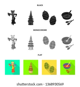Isolated object of  and travel sign. Collection of  and traditional stock vector illustration.