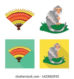 Isolated object of  and travel sign. Collection of  and traditional stock vector illustration.