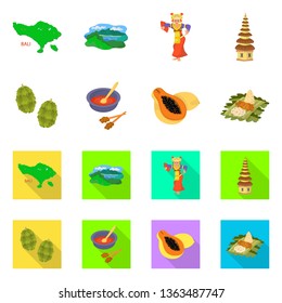 Isolated object of  and travel sign. Set of  and traditional stock vector illustration.