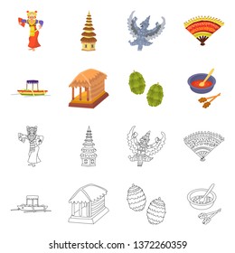 Isolated object of  and travel sign. Set of  and traditional stock vector illustration.