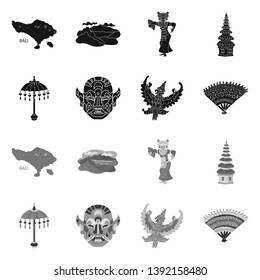 Isolated object of  and travel sign. Set of  and traditional stock vector illustration.