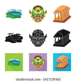 Isolated object of  and travel sign. Set of  and traditional vector icon for stock.