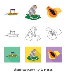 Isolated object of  and travel symbol. Set of  and traditional vector icon for stock.