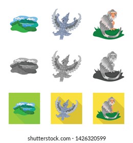 Isolated object of and travel symbol. Set of and traditional stock vector illustration.