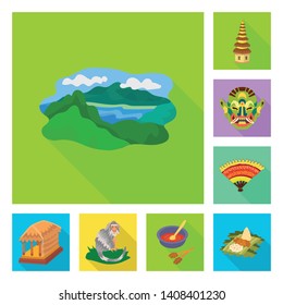 Isolated object of travel and tourism icon. Set of travel and island stock symbol for web.
