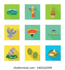 Isolated object of travel and tourism sign. Set of travel and island stock symbol for web.