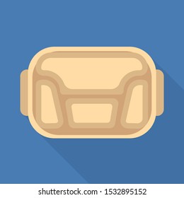 Isolated object of tray and package logo. Graphic of tray and food vector icon for stock.