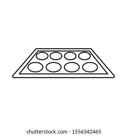 Isolated object of tray and pies logo. Web element of tray and food stock vector illustration.