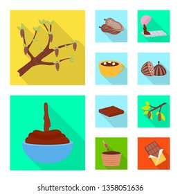 Isolated object of treat and product sign. Set of treat and yummy stock vector illustration.