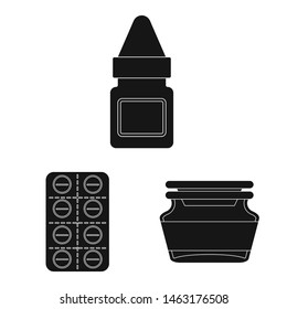 Isolated object of treatment and wellness sign. Collection of treatment and pharmaceutical stock symbol for web.