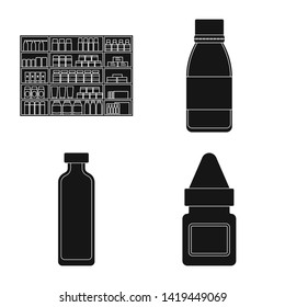 Isolated object of treatment and wellness symbol. Set of treatment and pharmaceutical vector icon for stock.