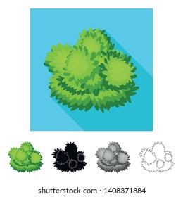 Isolated object of tree and bush sign. Collection of tree and green stock vector illustration.