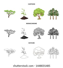Isolated object of tree and forest logo. Set of tree and green stock vector illustration.