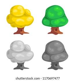 Isolated object of tree and nature icon. Set of tree and crown stock vector illustration.