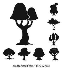 Isolated object of tree and nature icon. Set of tree and crown stock symbol for web.