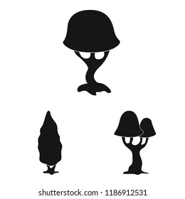 Isolated object of tree and nature icon. Collection of tree and crown vector icon for stock.