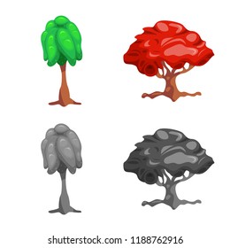Isolated object of tree and nature icon. Set of tree and crown stock symbol for web.