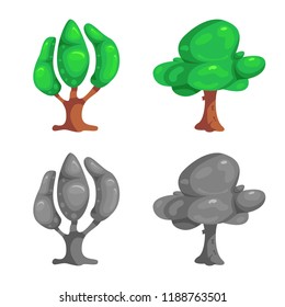 Isolated object of tree and nature icon. Collection of tree and crown vector icon for stock.