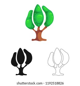 Isolated object of tree and nature icon. Set of tree and crown stock symbol for web.