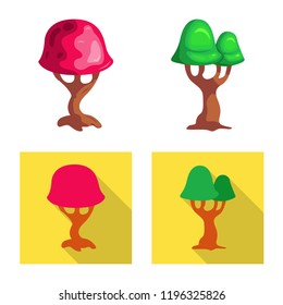 Isolated object of tree and nature icon. Collection of tree and crown vector icon for stock.