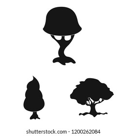 Isolated object of tree and nature icon. Set of tree and crown stock symbol for web.