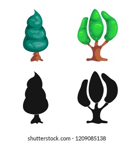 Isolated object of tree and nature icon. Set of tree and crown stock symbol for web.