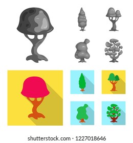 Isolated object of tree and nature icon. Set of tree and crown vector icon for stock.