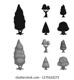 Isolated object of tree and nature logo. Set of tree and crown stock vector illustration.