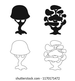 Isolated object of tree and nature logo. Collection of tree and crown stock symbol for web.