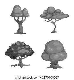 Isolated object of tree and nature logo. Set of tree and crown stock symbol for web.