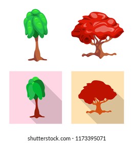 Isolated object of tree and nature logo. Collection of tree and crown stock symbol for web.