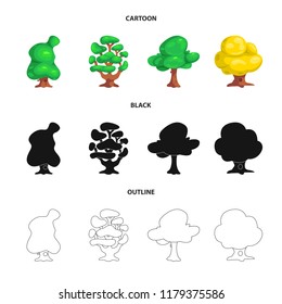 Isolated object of tree and nature logo. Set of tree and crown vector icon for stock.