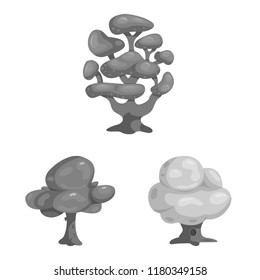 Isolated object of tree and nature logo. Set of tree and crown vector icon for stock.