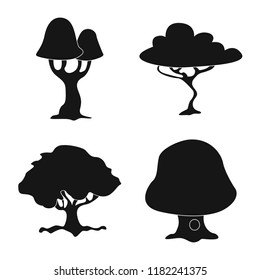 Isolated object of tree and nature logo. Collection of tree and crown vector icon for stock.