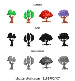 Isolated object of tree and nature logo. Collection of tree and crown vector icon for stock.