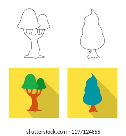 Isolated object of tree and nature logo. Set of tree and crown vector icon for stock.