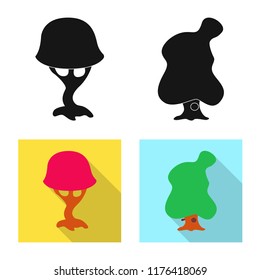 Isolated object of tree and nature sign. Collection of tree and crown vector icon for stock.