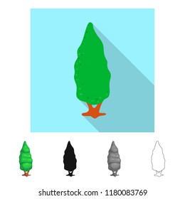 Isolated object of tree and nature sign. Collection of tree and crown stock symbol for web.
