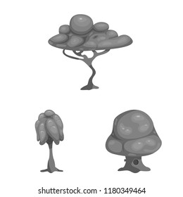 Isolated object of tree and nature sign. Collection of tree and crown stock symbol for web.