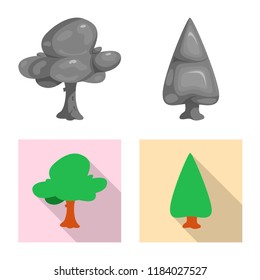 Isolated object of tree and nature sign. Set of tree and crown vector icon for stock.