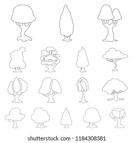 Isolated object of tree and nature sign. Collection of tree and crown vector icon for stock.