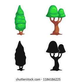 Isolated object of tree and nature sign. Collection of tree and crown vector icon for stock.