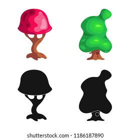 Isolated object of tree and nature sign. Collection of tree and crown vector icon for stock.