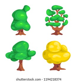 Isolated object of tree and nature sign. Set of tree and crown stock symbol for web.