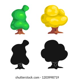 Isolated object of tree and nature sign. Collection of tree and crown vector icon for stock.