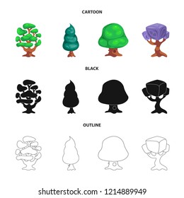 Isolated object of tree and nature sign. Set of tree and crown vector icon for stock.