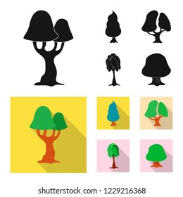Isolated object of tree and nature sign. Collection of tree and crown stock symbol for web.