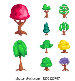 Isolated object of tree and nature sign. Set of tree and crown vector icon for stock.