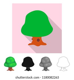 Isolated object of tree and nature symbol. Collection of tree and crown vector icon for stock.
