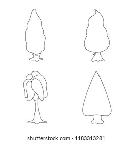 Isolated object of tree and nature symbol. Set of tree and crown stock symbol for web.